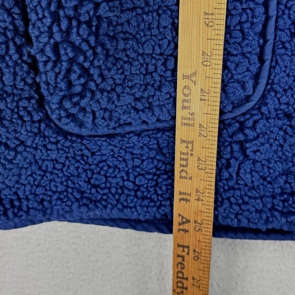 J.Crew Sherpa Chore Coat Womens Small Blue Cropped Oversized Pockets Soft Warm - Picture 8 of 8